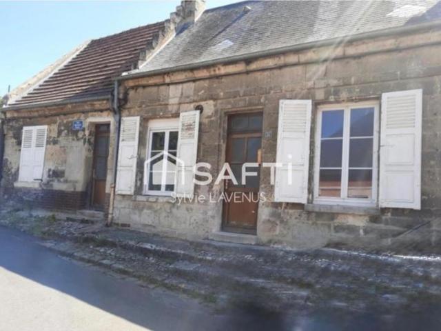 A blerancourt, maison en pierre de 70 m2 avec dépendance, terrain de 867 m2