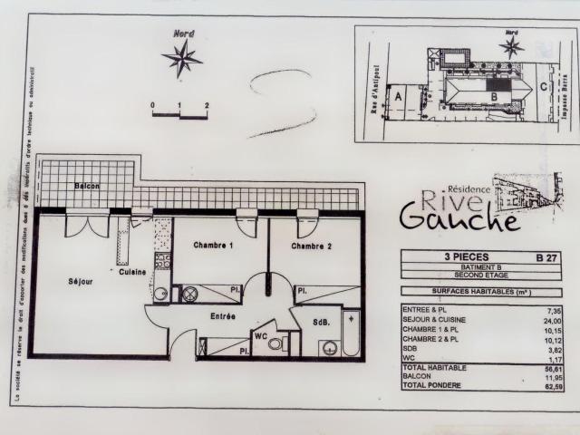 A louer appartement T3 pièces + parking privé