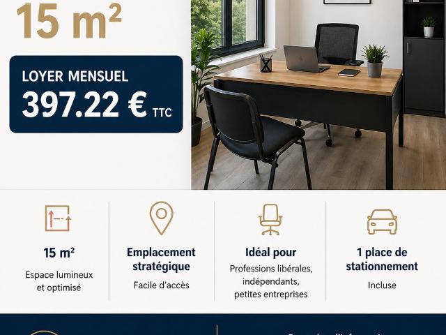 À LOUER BUREAU 15 m2 AVEC STATIONNEMENT