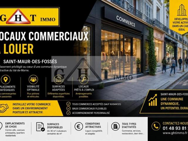 A LOUER LOCAL COMMERCIAL SAINT MAUR DES FOSSES
