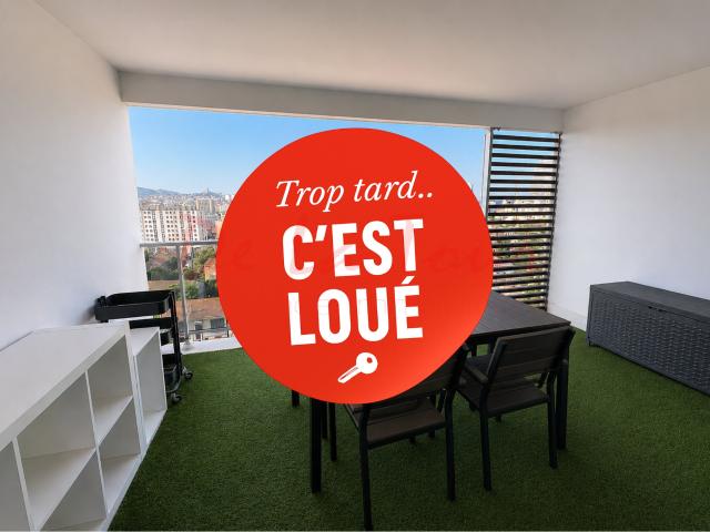 A louer, type 2 entièrement meublé avec terrasse, parking privé en sous