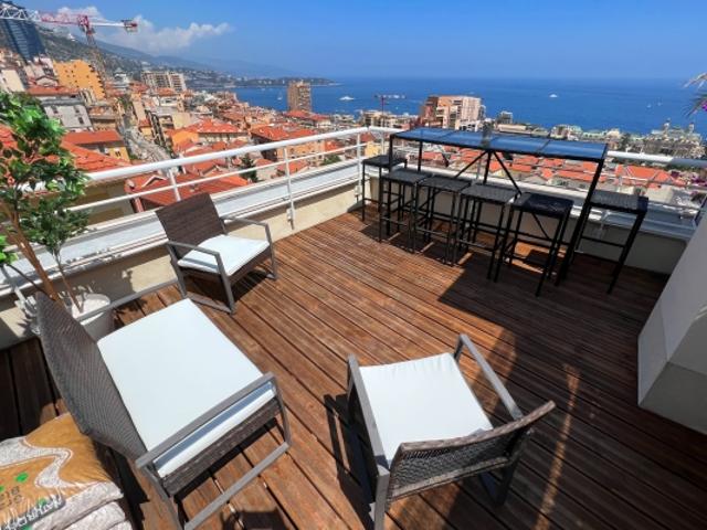 A pieds de MONACO, grande terrasse, dernière étage