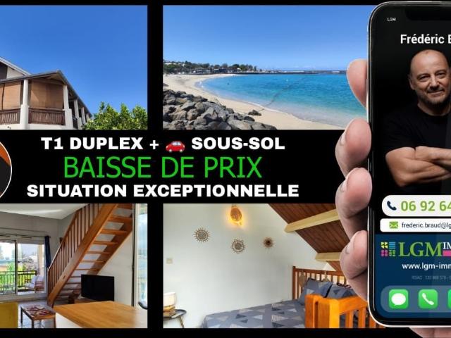 ?️ À saisir ! Duplex vue mer accès direct Roches Noires 37m² Saint Paul