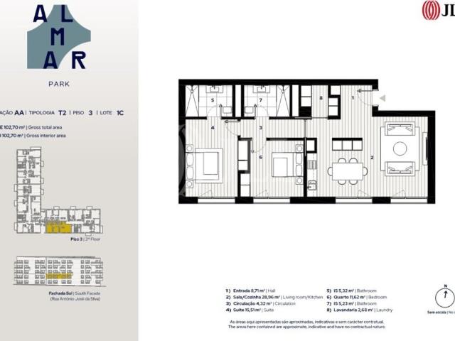 à venda Luxuoso apartamento de 103 m2, Almada, Setúbal
