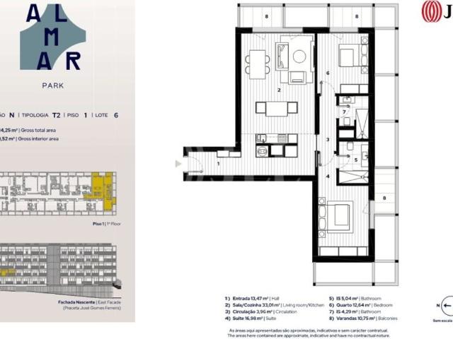 à venda Luxuoso apartamento de 111 m2, Almada, Setúbal