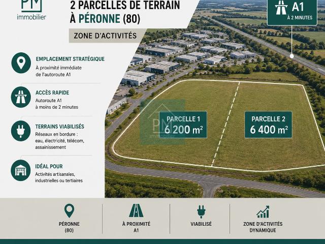 À VENDRE 12 600 m2 DE TERRAIN D’ACTIVITÉ À PÉRONNE