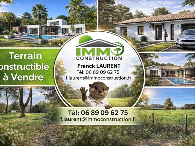 A vendre Terrain Constructible d environ 1500m²