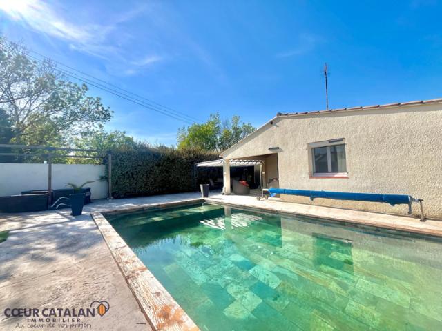 A VENDRE THUIR VILLA 4 FACES PLAIN PIED PISCINE