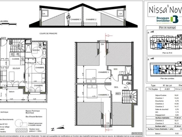 A vendre à Nice, T4 avec parking Quartier Riquier