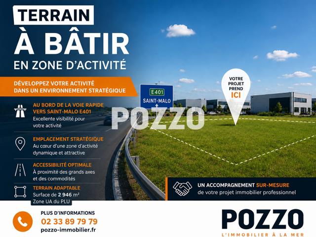 A Vendre à Dol De Bretagne Terrain Zone commerciale Bord de voie rapide Excellente visibilité