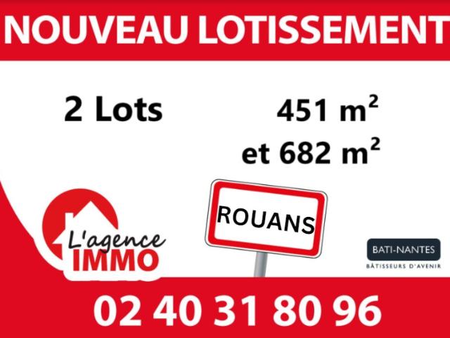 A VENDRE A ROUANS, LOTS DE TERRAIN A BATIR EN LOTISSEMENT DE 452 M2 A 682 M2