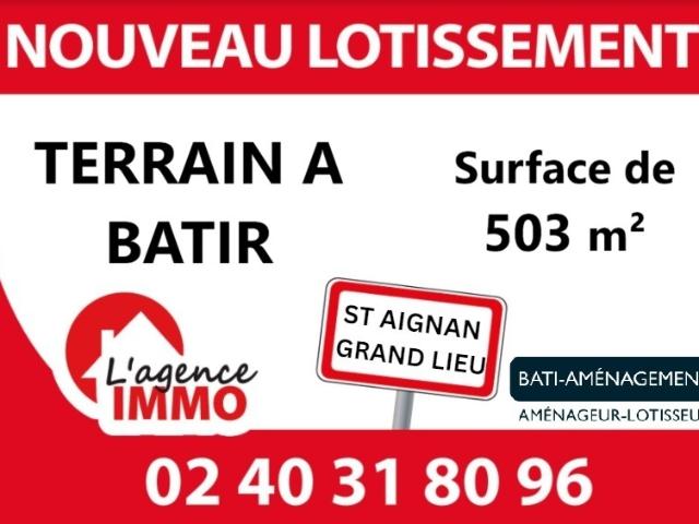 A VENDRE A SAINT AIGNAN DE GRAND LIEU TERRAIN A BATIR 503 M2