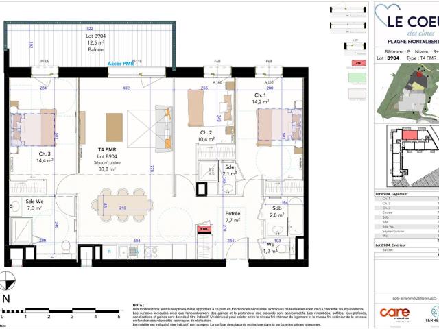 À vendre: Appartement 4 pièces Pmr avec vue montagne à La P. 94m² Bellentre