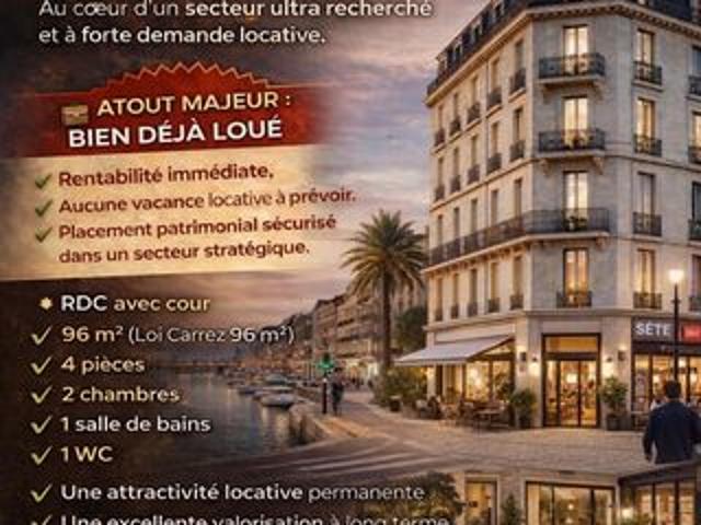 À VENDRE – Appartement 6 pièces 96 m² avec cour – Sète cœur de ville