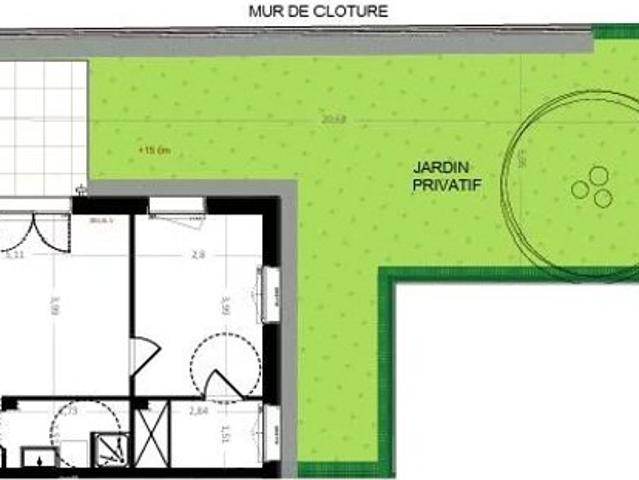 A vendre appartement 2 pieces avec grand jardin privatif a Cabourg