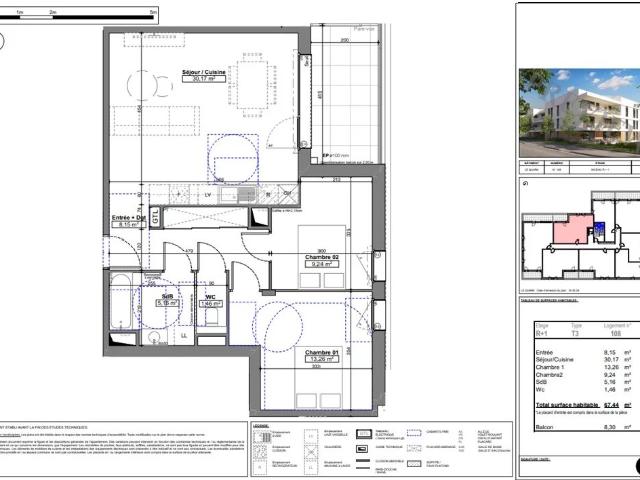 A vendre Appartement T3 67.50 m² Saint Genis Pouilly