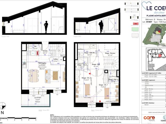 À vendre: Appartement T3 Duplex avec vue montagne à La Plag. 80m² Bellentre