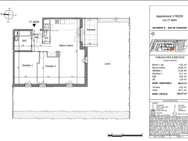 A vendre Appartement T3 RDC avec terrasse et jardin privatif