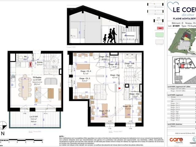 À vendre: Appartement T5 Duplex avec vue montagne à La Plag. 91m² Bellentre