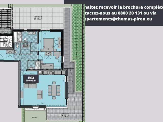 à vendre Appartement Nivelles Faubourg de Charleroi entre n°68 et 90