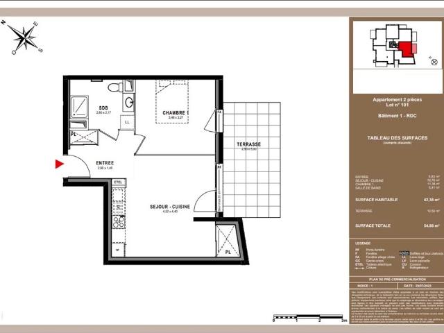 À vendre Charmant T2 42.38 m² Rez de Chaussée Thonon le