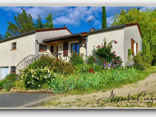 A vendre DOURGNE 81 Maison de 106 m², 3 chambres, avec grand terrain arboré et demi sous sol