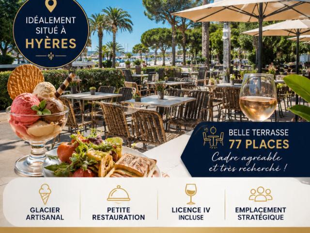 A VENDRE FONDS DE COMMERCE BAR BRASSERIE GLACIER 96 M2 IDEALEMENT SITUE DANS LE CENTRE DE HYERES