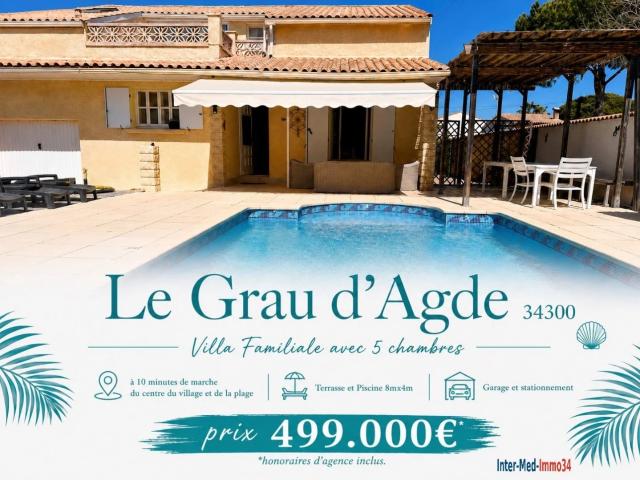 A Vendre Le Grau d'Agde 34300 Proche village, commerces et plage