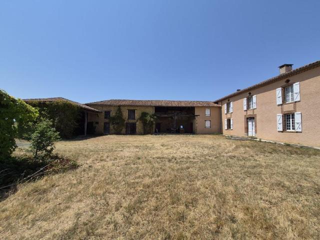 À vendre, proche Trie sur Baïse Hautes Pyrénées: maison gasconne avec grange, terrasse, porcherie, hangar, mare et terrain de 10 000 m² 1ha offrant une vue sur les montagnes et la campagne. Situation calme et rurale