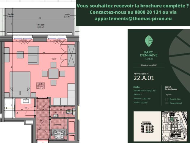 à vendre Studio Namur
