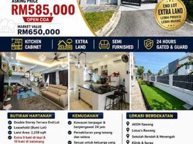 ACACIA BANDAR TASIK PUTERI RAWANG Double Storey Endlot Extra land