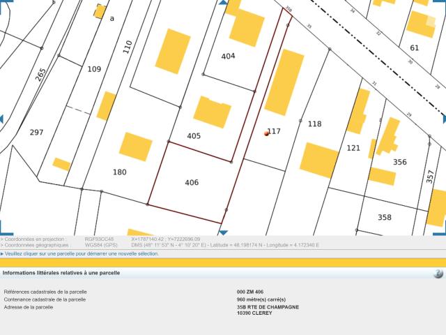 Achat terrain constructible Clerey 960m2