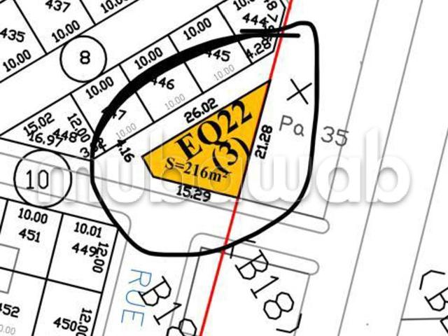 Achat de terrain à Sidi Allal El Bahraoui. Surface totale 186 m²
