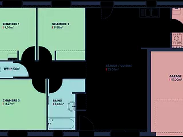 Achat maisons Beton Bazoches 4 pièces