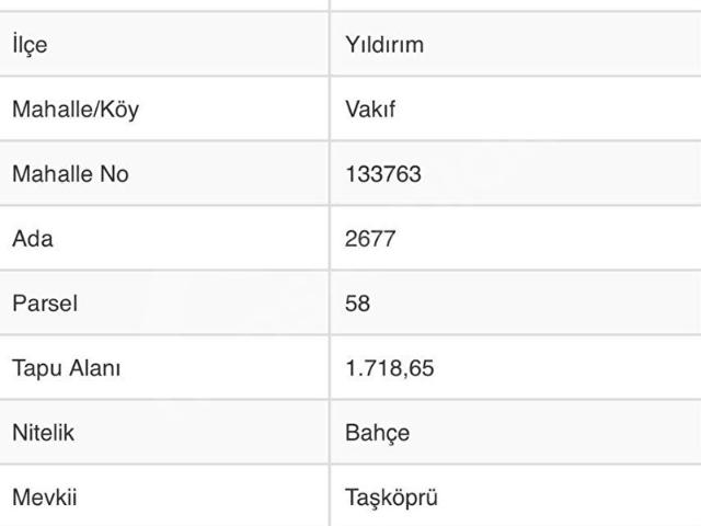 Acilll, Bursa, Yıldırım, Vakıfta, 323m Satılık Arsa