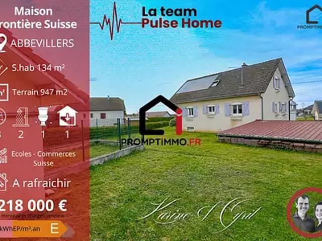 Abbévillers 25310 Achat / Vente maison 5 pièces t5 terrasse parking