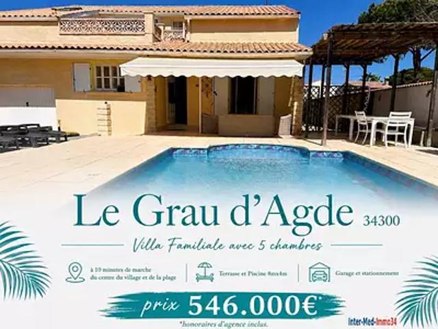 Agde 34300 Achat / Vente maison 7 pièces t7 piscine terrasse