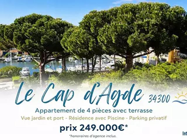 Agde 34300 Achat / Vente appartement 4 pièces t4 terrasse