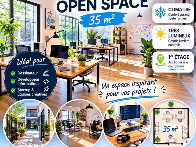 Agde 34, Bureau open space de 35 m² à louer – Centre ville d’Agd