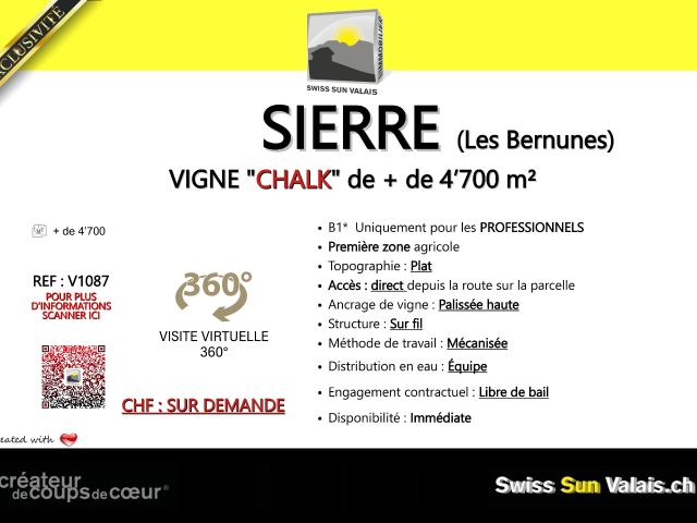 Agricultural lot on sale in Sierre Ref 1087 | dreamo. Ch
