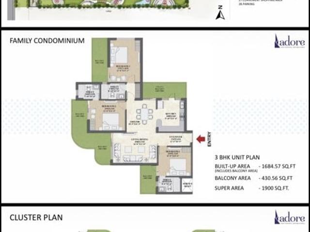 Adore Arpanam 3 Bedroom 1900 Sq. Ft. Apartment in Sector 83 Faridabad Listing ID: #10358