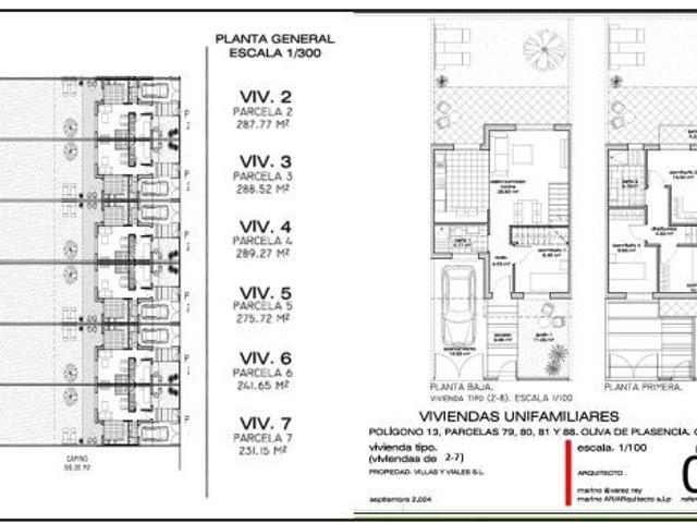 ADOSADOS CON PISCINA Y JARDÍN EN RÉGIMEN AUTOPROMOTOR EN OLIVA DE PLASENCIA