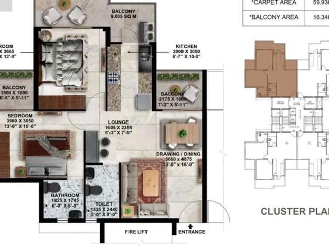 Advitya Homes 2 Bedroom 645 Sq. Ft. Apartment in Sector 143 Faridabad Listing ID: #10379