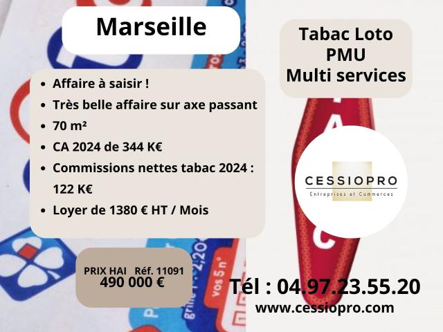Affaire à saisir ! Très beau Tabac Loto PMU Multi Services sur Marseille