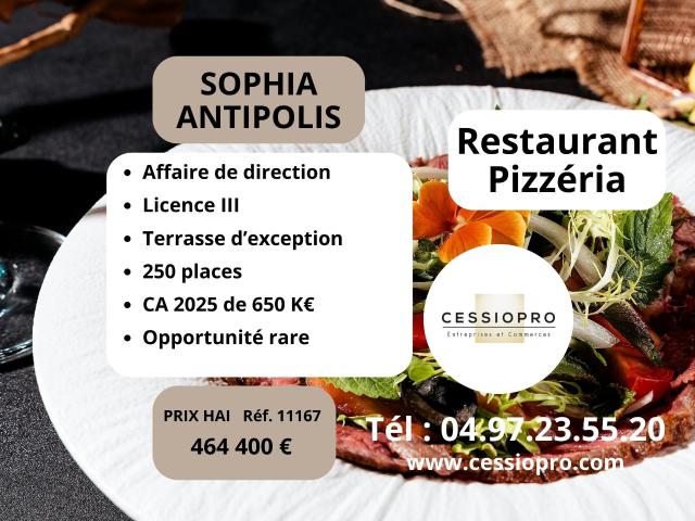 AFFAIRE DE DIRECTION LICENCE III 250 PLACES TERRASSE D’EXCEPTION SOPHIA ANTIPOLIS 06
