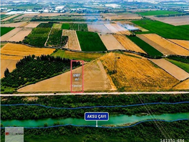 AKSU SOLAK BÖLGESİNDE AKSU ÇAYINA CEPHE SATILIK 6.987 M2 TARLA