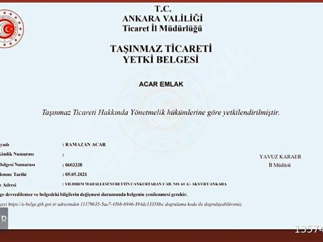 AKYURT'TA, EDEVLETLİ, 250 M2, CEVİZ AĞAÇLI, SULU, KAMERALI