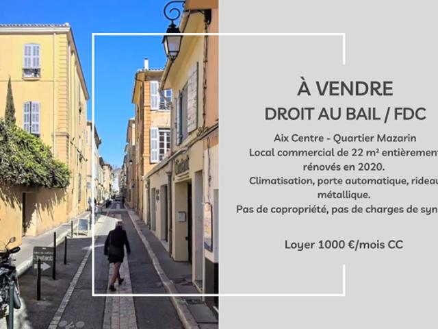AIX EN PROVENCE QUARTIER MAZARIN: DROIT AU BAIL LOYER 1000€ CC