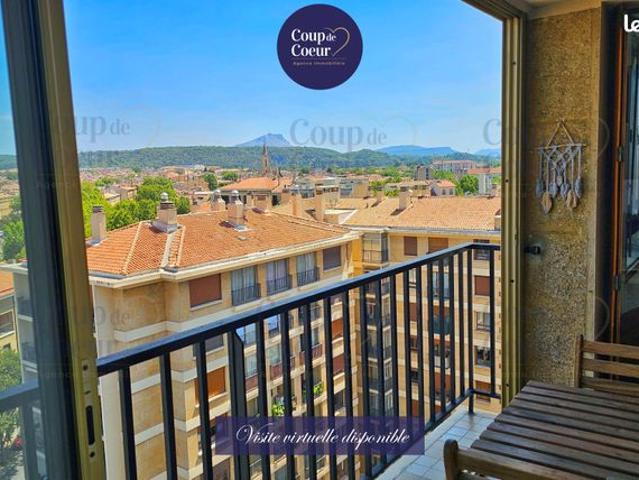 AIX ROTONDE — Magnifique T3 de 66 m² Rénové — Vue Panoramique Sainte Victoire — 10ᵉ étage