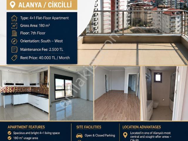 Alanya Cikcilli 4+1 Apartment For Rent